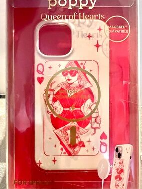 NEW XO Poppy Queen of Hearts MagSafe iPhone Case. 13/14/15/16e.